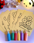 Sand Sticker Art Kit - Set of 10 Stickers and 6 Sand Bottles