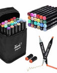 Touch 24 Pcs Dual Tip Alcohol Markers Set with Carrying Case