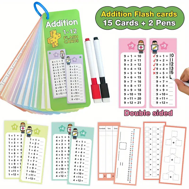Math Flash Cards - 60Pcs Multiplication Division Addition and Subtraction Flash Card