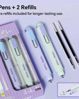 WRITECH Gel Pens Soft Grip Pen Set with 2 Pens and 2 Refills