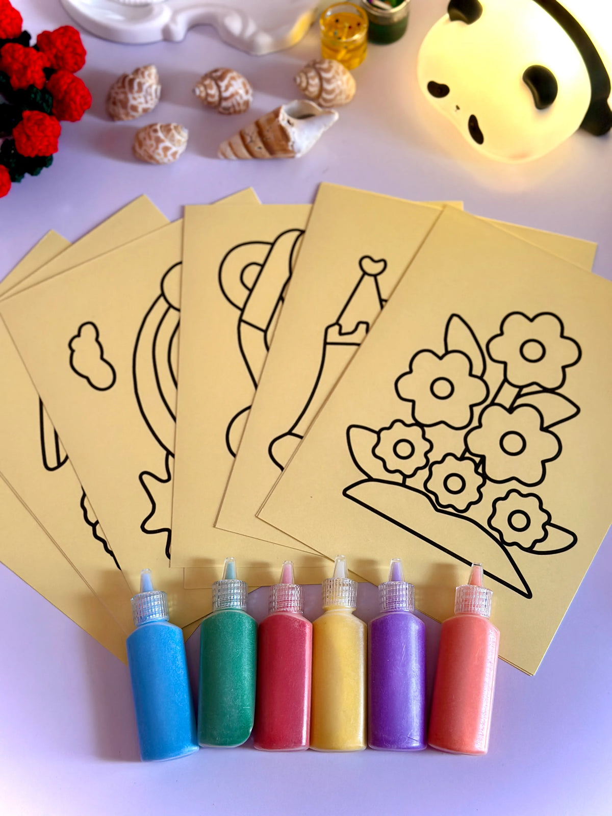 Sandha Sticker Sand Sticker Art Kit - Set of 10 Stickers and 6 Sand Bottles - House Of ...