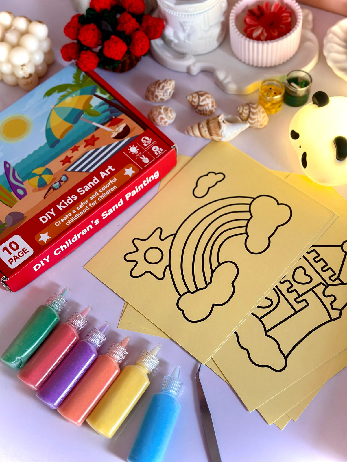 Sand Kindom Sticker Sand Sticker Art Kit - Set of 10 Stickers and 6 Sand Bottles - House Of ...