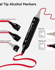 Touch 24 Pcs Dual Tip Alcohol Markers Set with Carrying Case