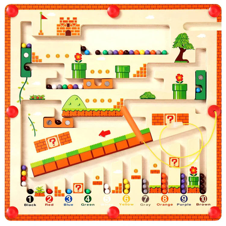 Montessori Toys Magnetic Color and Number Maze