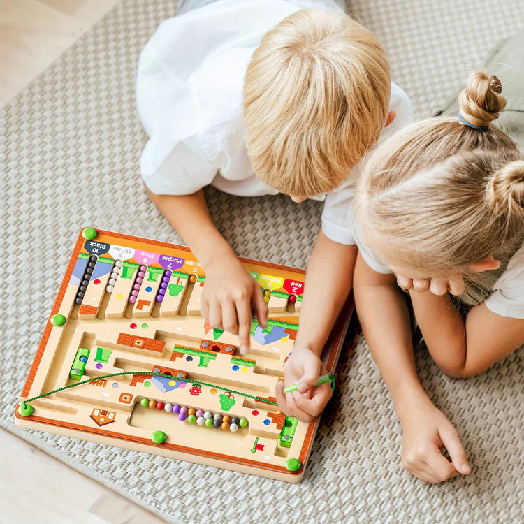 Montessori Toys Magnetic Color and Number Maze