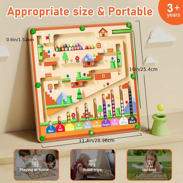 Montessori Toys Magnetic Color and Number Maze