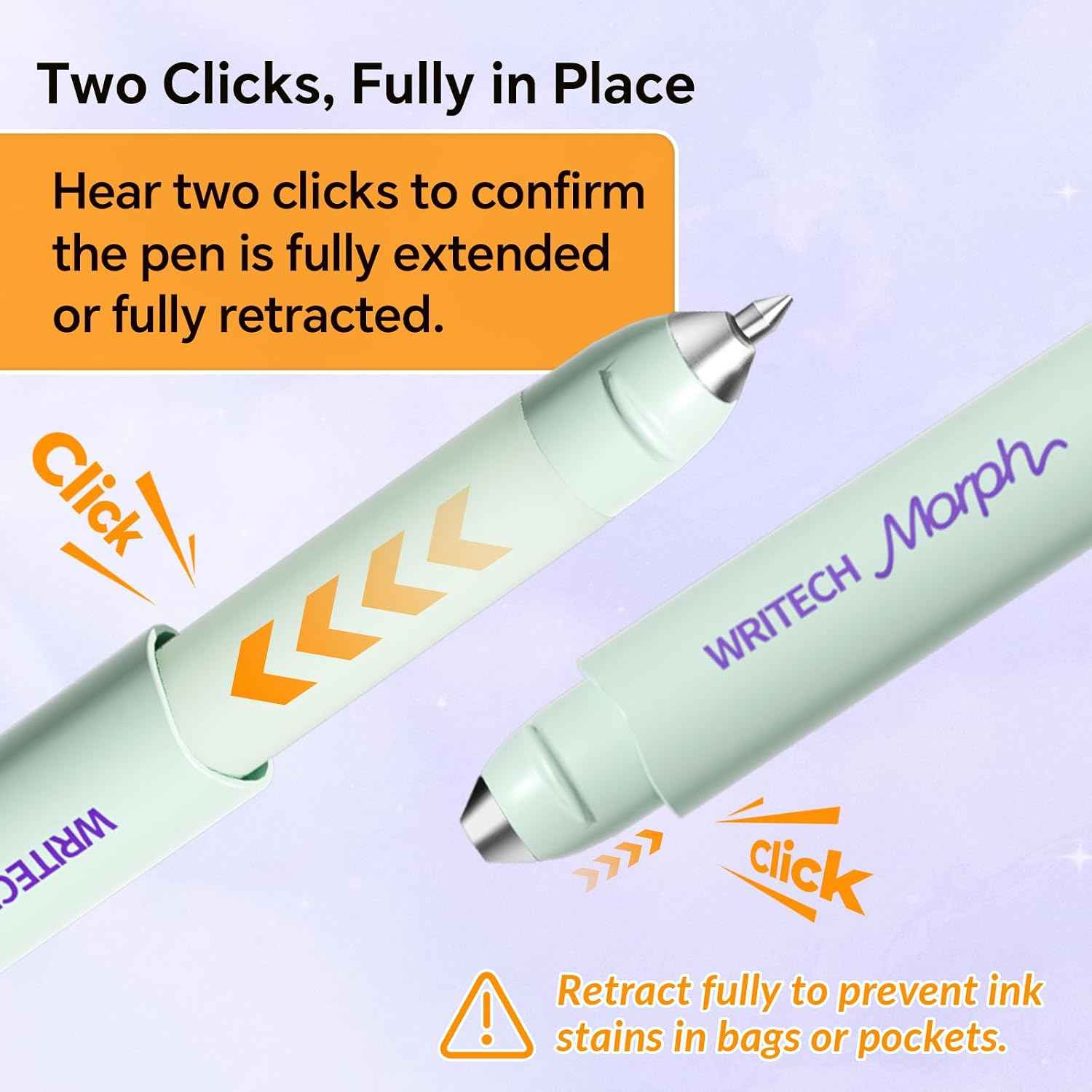 WRITECH Gel Pens Soft Grip Pen Set with 2 Pens and 2 Refills