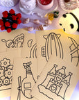 Sand Sticker Art Kit - Set of 10 Stickers and 6 Sand Bottles