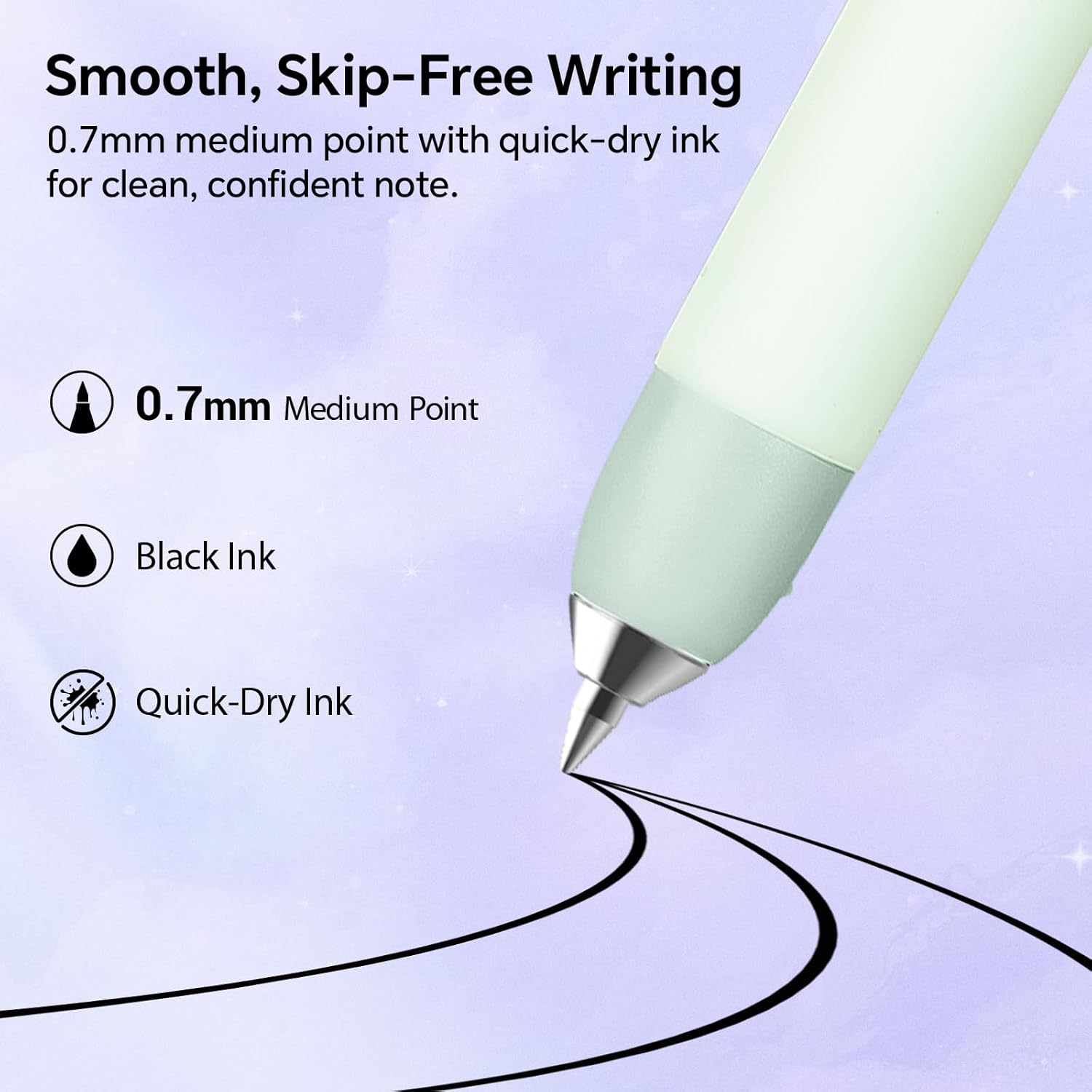 WRITECH Gel Pens Soft Grip Pen Set with 2 Pens and 2 Refills