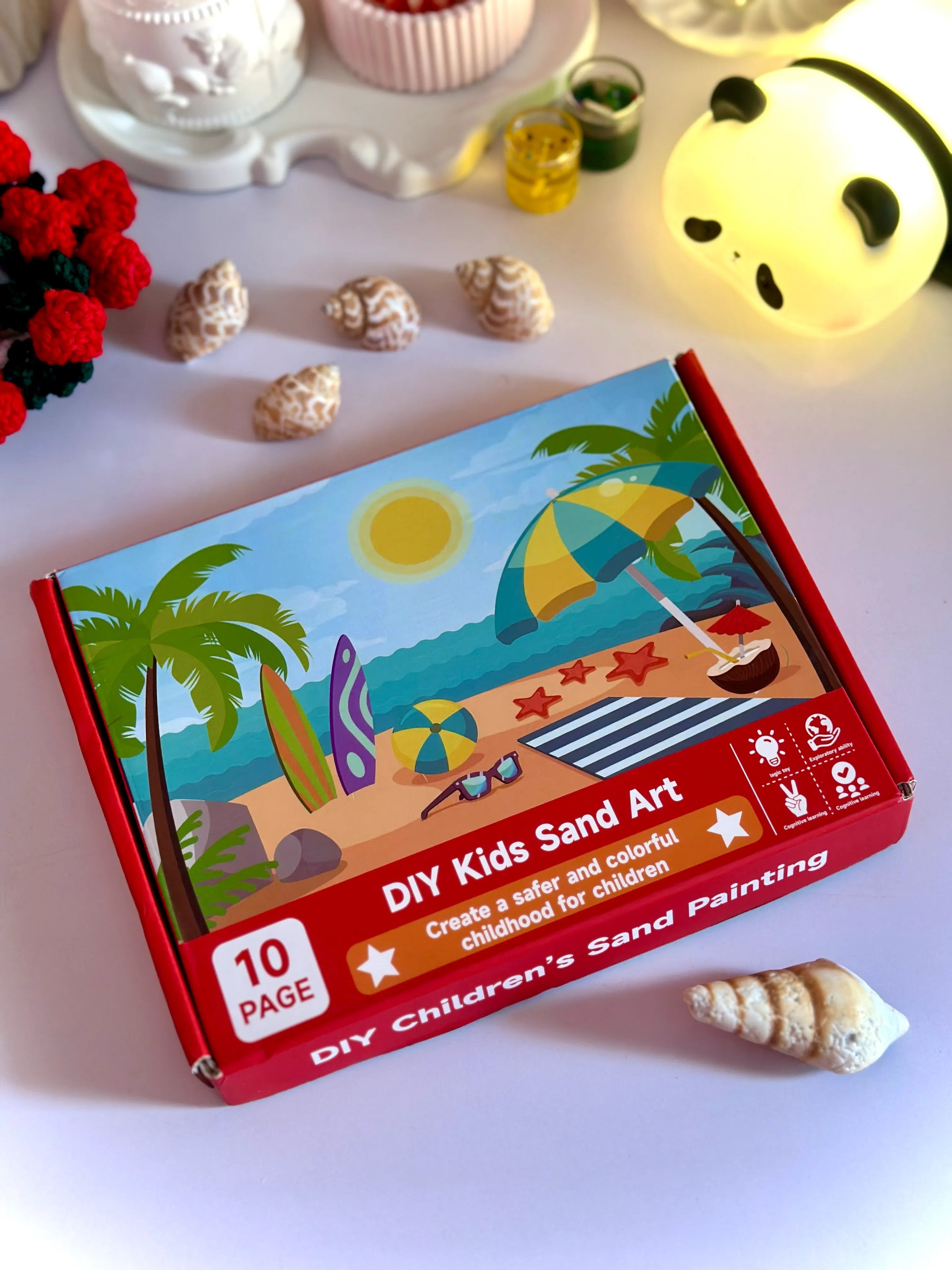 Sand Sticker Art Kit - Set of 10 Stickers and 6 Sand Bottles