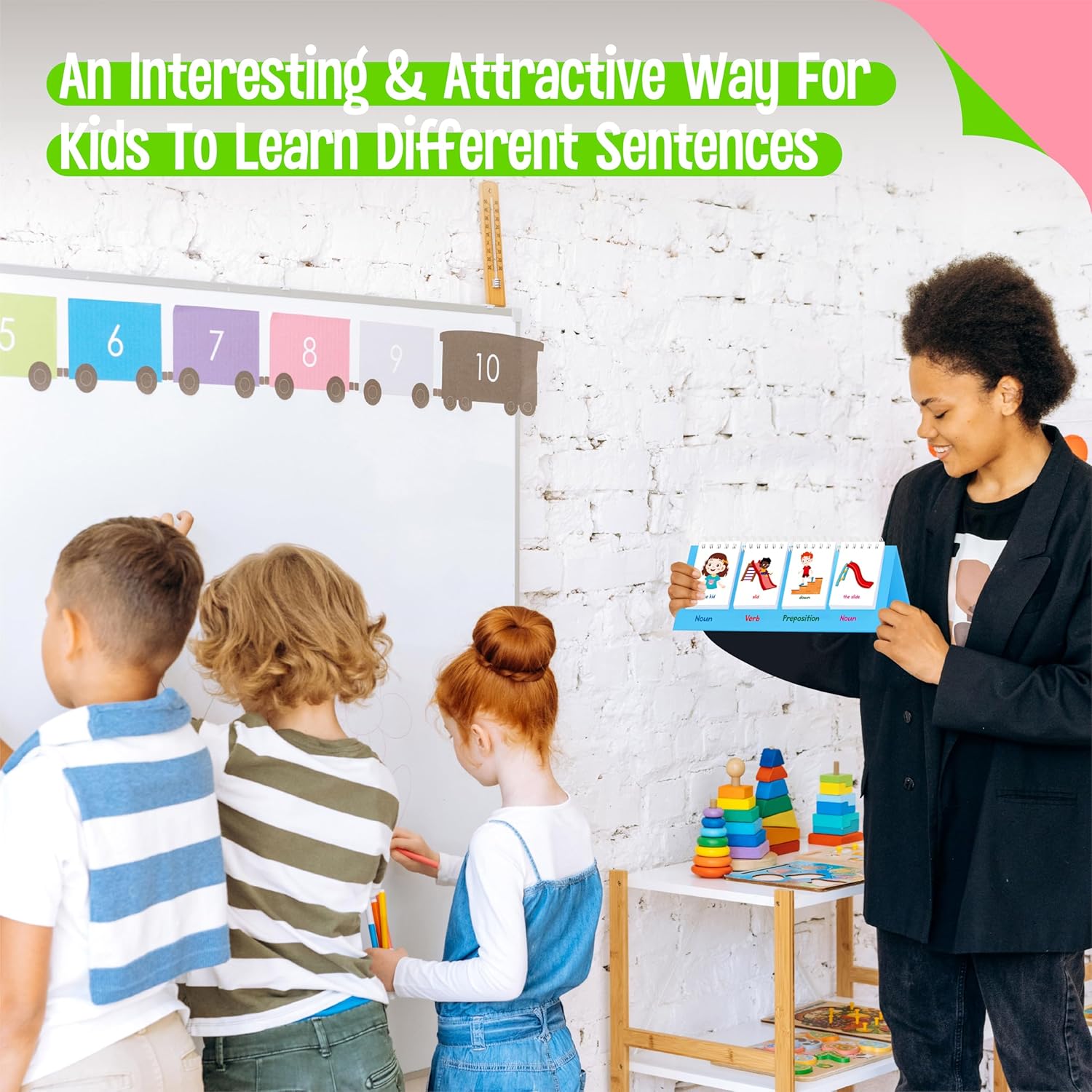 Sentence Building Flip Charts - 80 Double Sided Cards, 40 Sentences