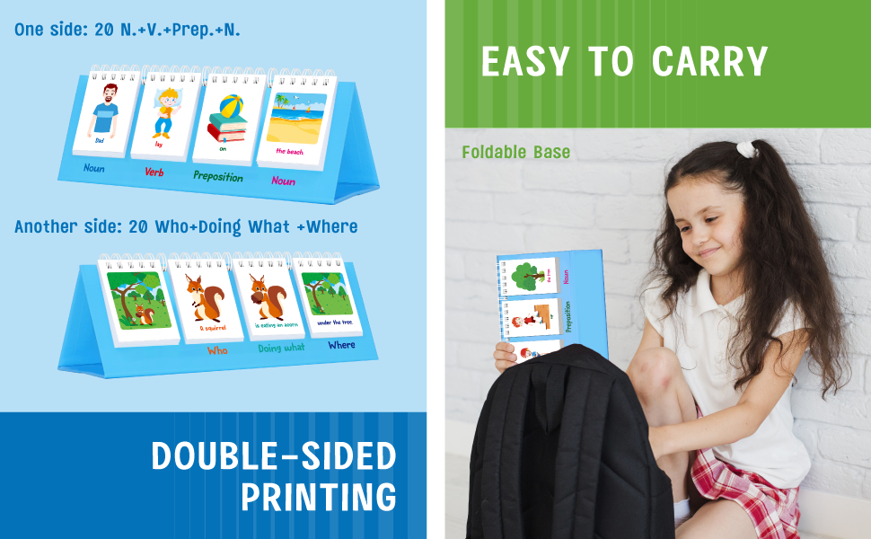 Sentence Building Flip Charts - 80 Double Sided Cards, 40 Sentences