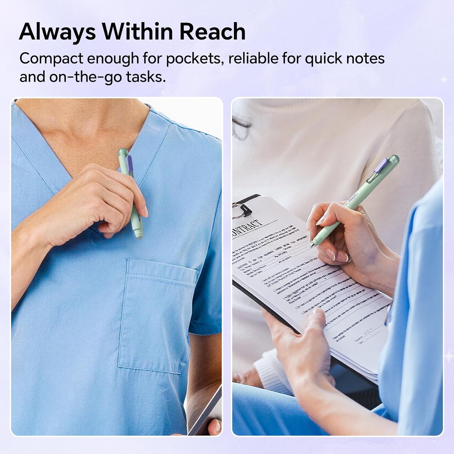 WRITECH Gel Pens Soft Grip Pen Set with 2 Pens and 2 Refills