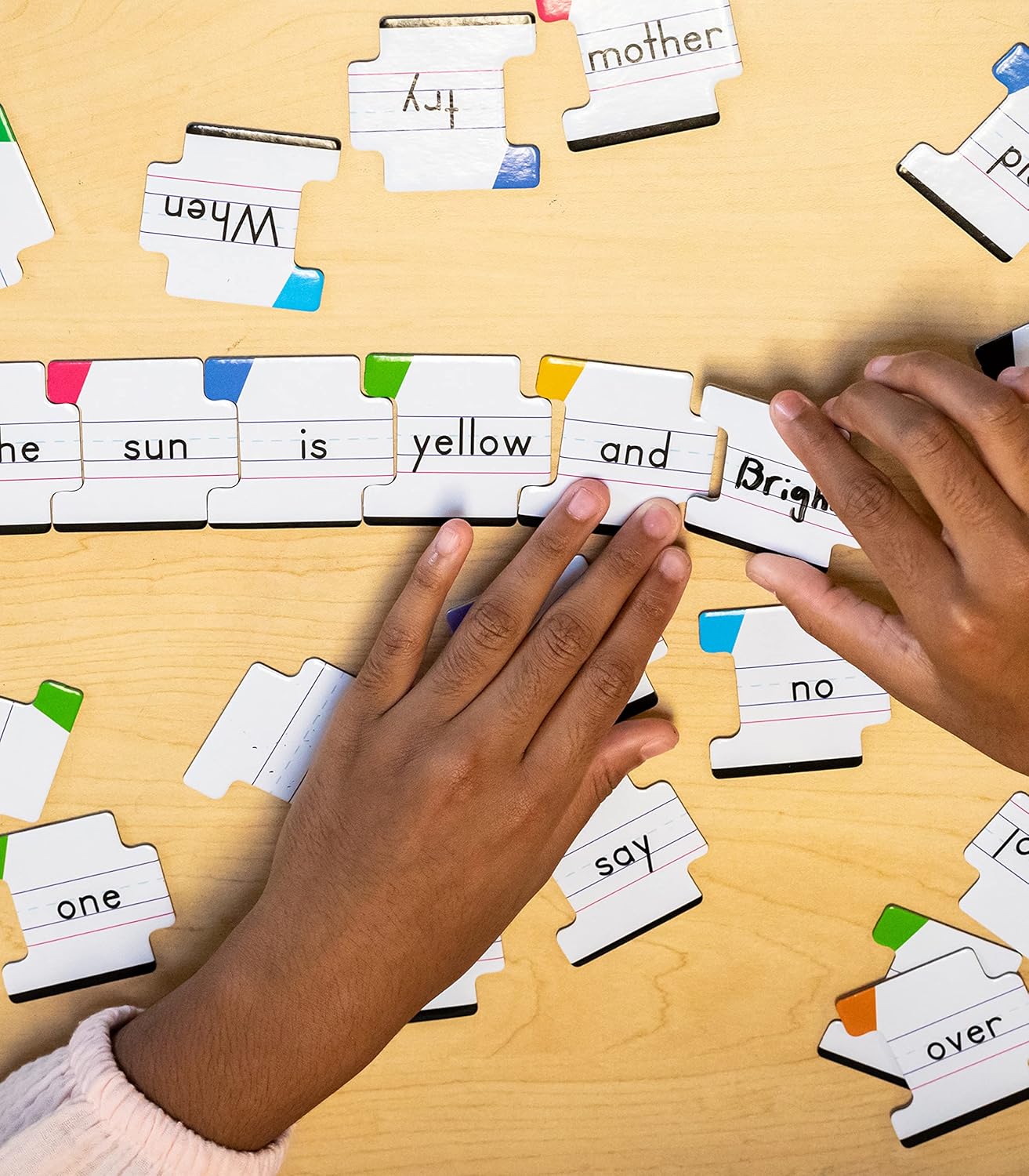 Sentence Building Box for Kids, Write On Wipe Off Game, 250pcs Toddler Puzzle Ages 5+