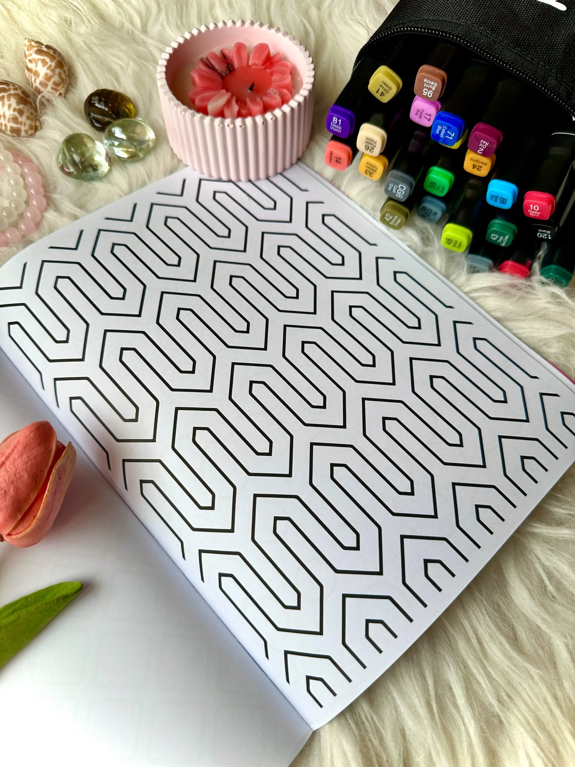 Satisfying Patterns Colouring Book for Adults and Kids