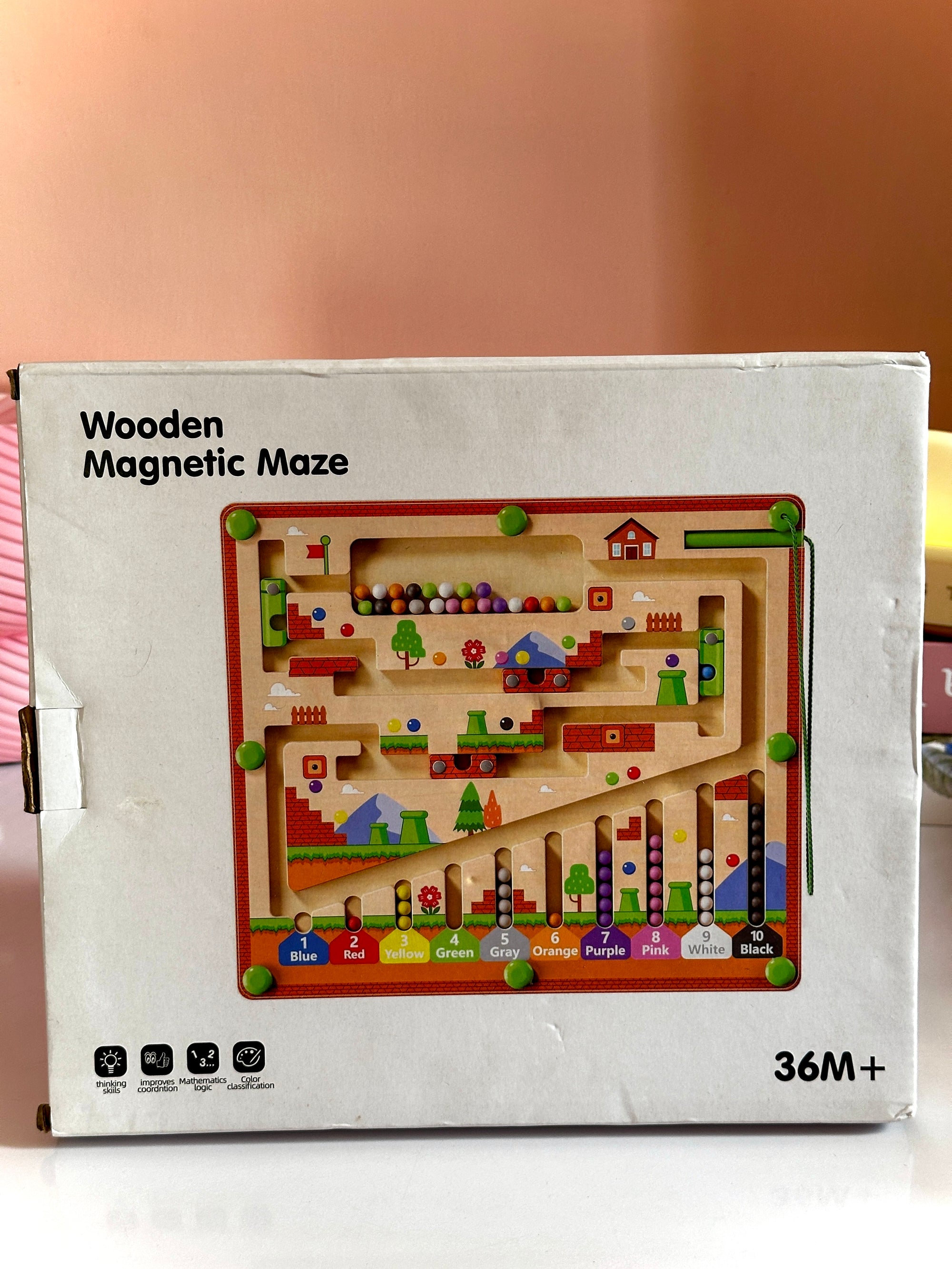 Montessori Toys Magnetic Color and Number Maze