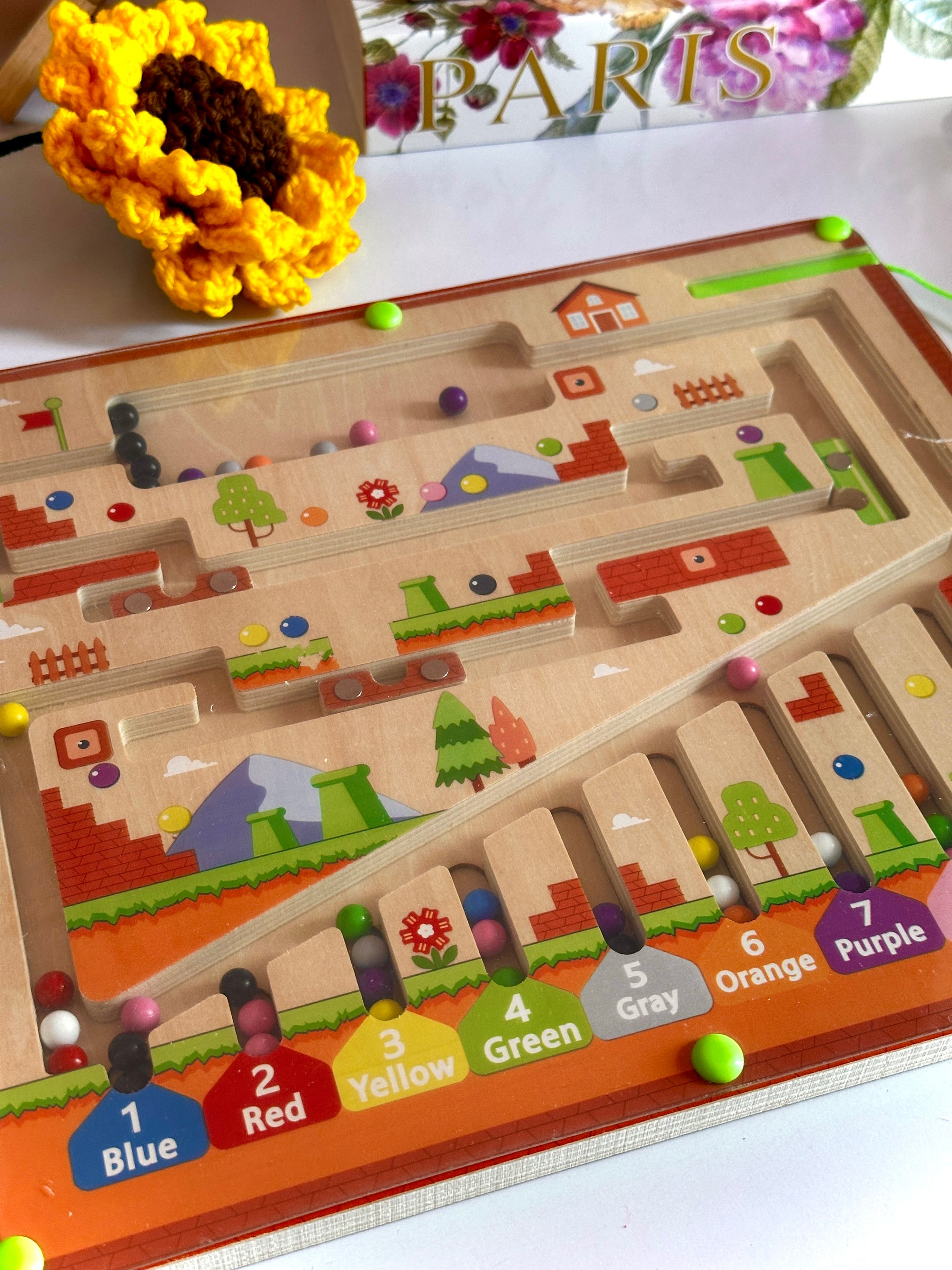 Montessori Toys Magnetic Color and Number Maze