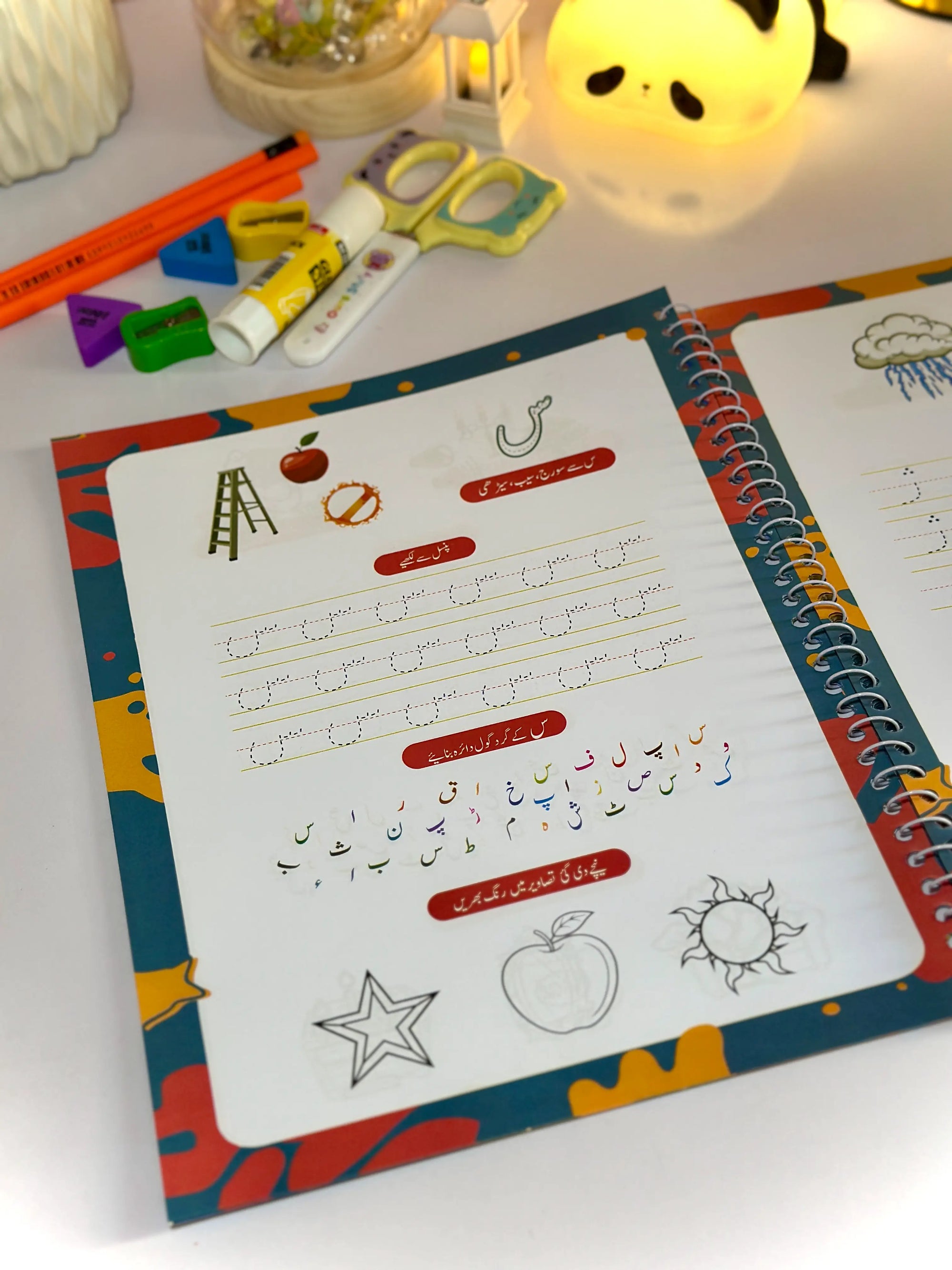 Toddlers Worksheet Pack 4 Workbooks with 192 Pages and stationary