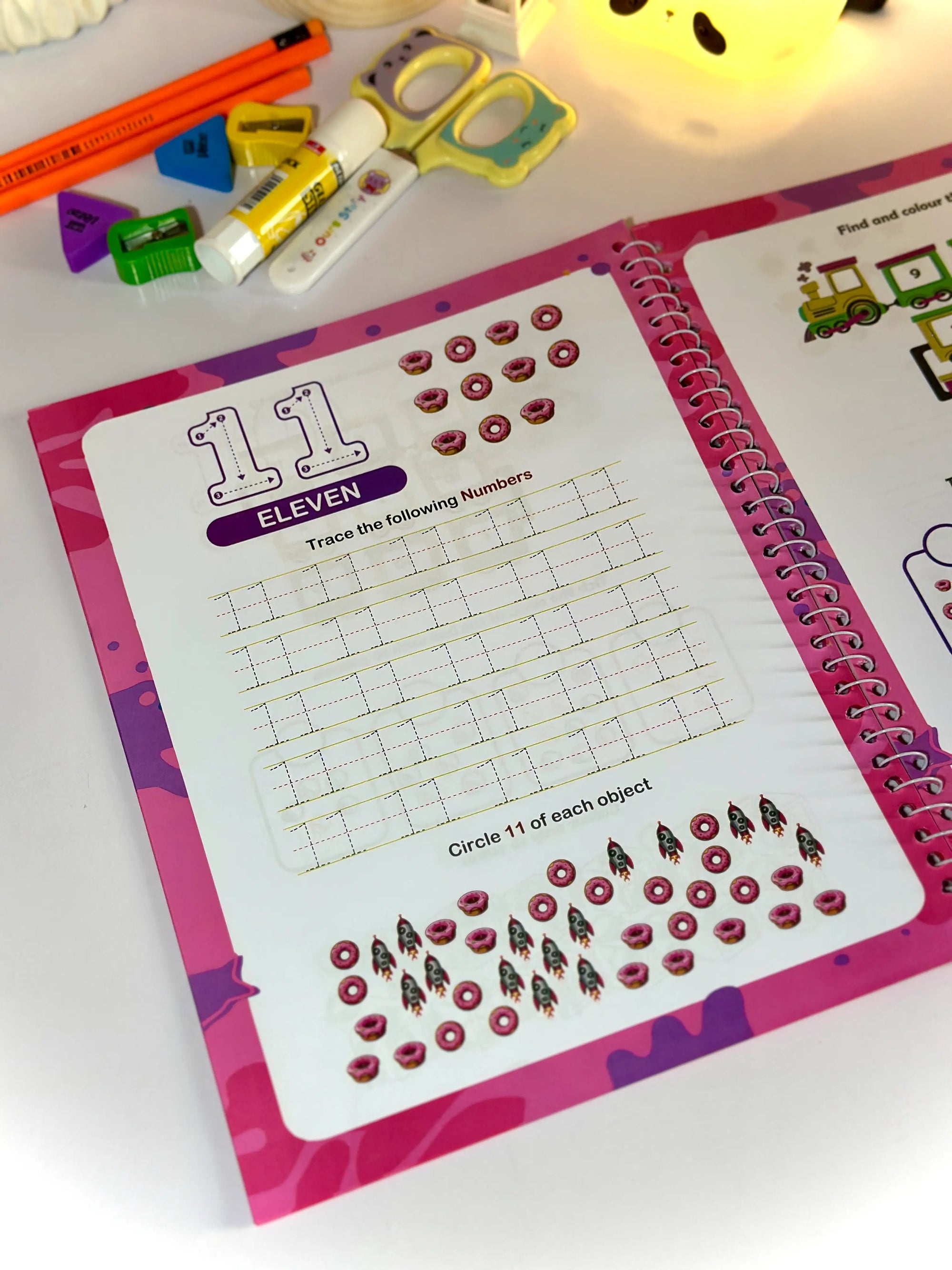 Toddlers Worksheet Pack 4 Workbooks with 192 Pages and stationary