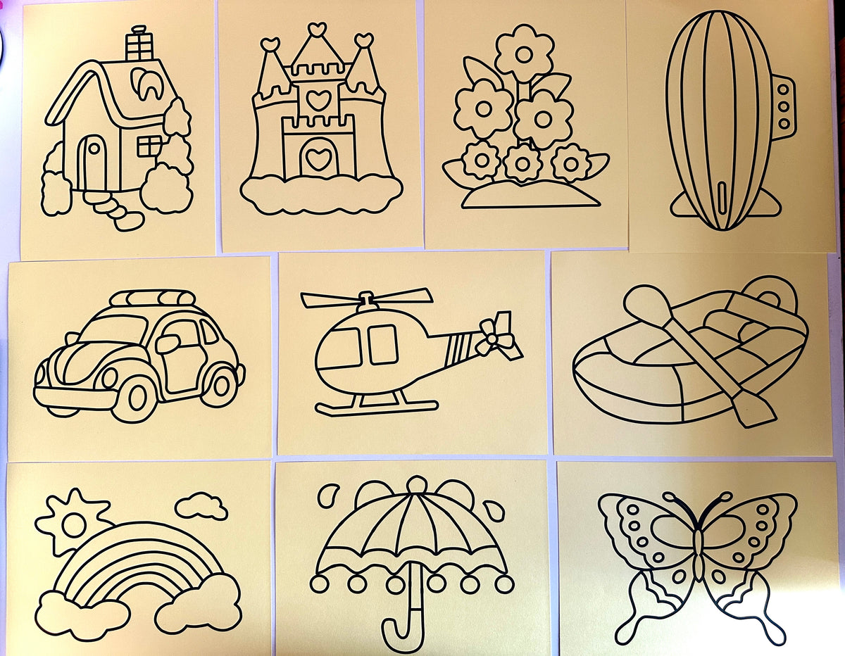 Sand Kindom Sticker Sand Sticker Art Kit - Set of 10 Stickers and 6 Sand Bottles - House Of ...