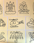 Sand Sticker Art Kit - Set of 10 Stickers and 6 Sand Bottles