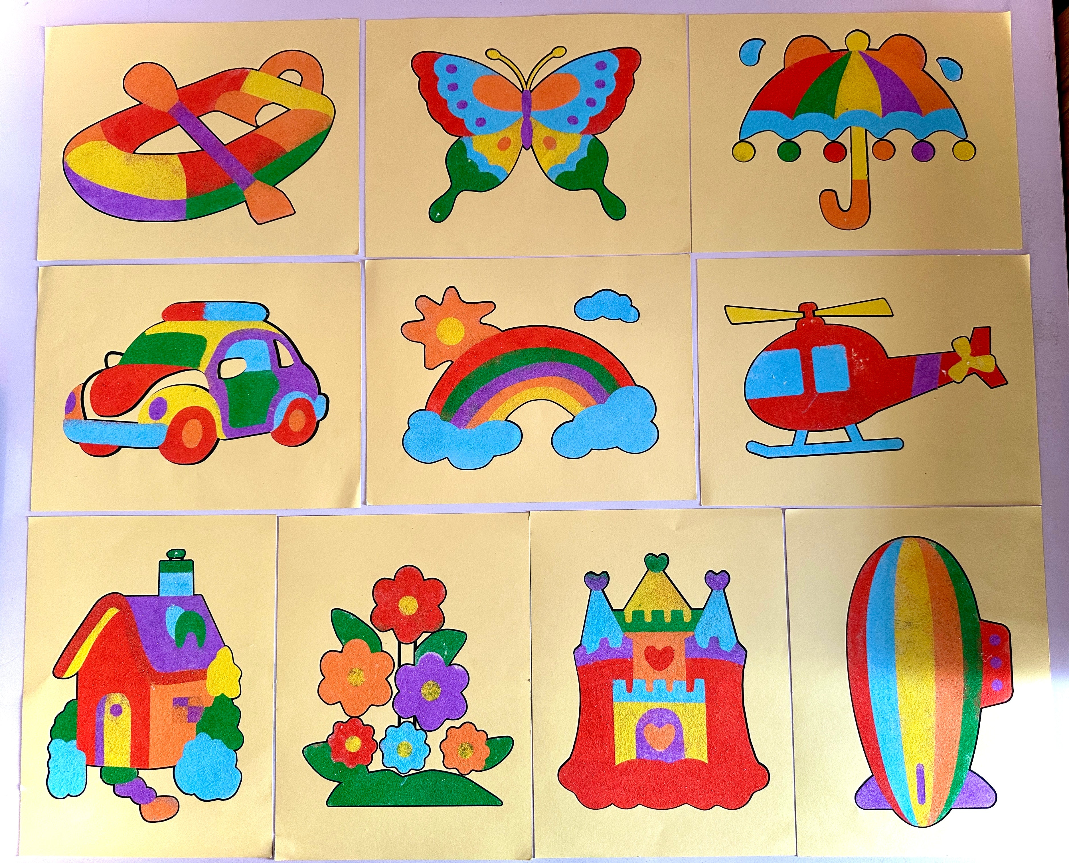 Sand Sticker Art Kit - Set of 10 Stickers and 6 Sand Bottles - House Of ...
